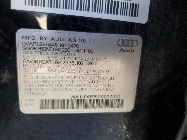 Photo 14 from auction – 2012 AUDI Q5 PREMIUM with VIN WA1LFAFP5CA027337