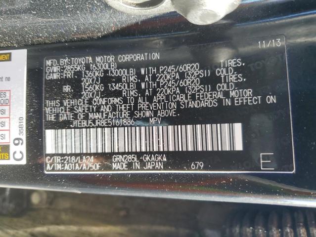 Photo 14 from auction – 2014 TOYOTA 4RUNNER SR with VIN JTEBU5JR8E5161886