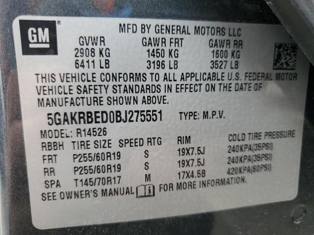 Photo 14 from auction – 2011 BUICK ENCLAVE CX with VIN 5GAKRBED0BJ275551