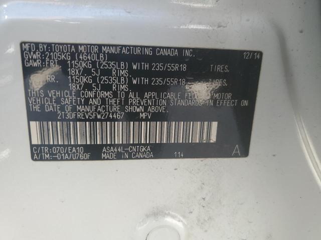 Photo 14 from auction – 2015 TOYOTA RAV4 LIMIT with VIN 2T3DFREV5FW274467