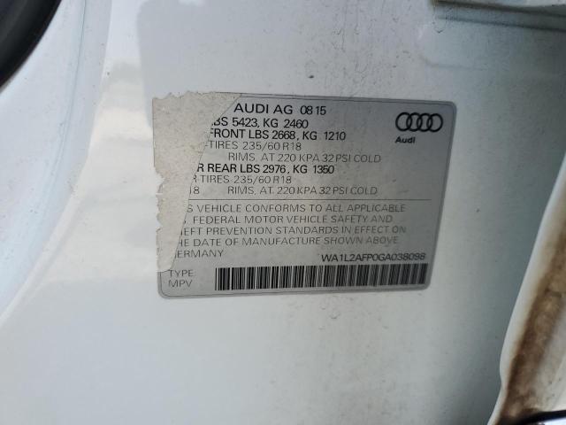 Photo 14 from auction – 2016 AUDI Q5 PREMIUM with VIN WA1L2AFP0GA038098