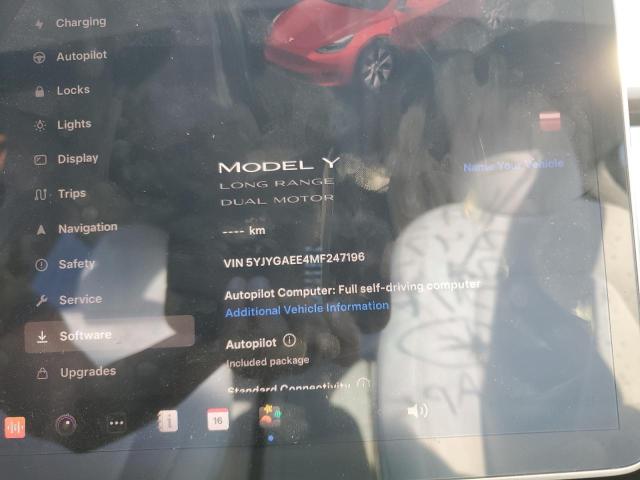 Photo 9 from auction – 2021 TESLA MODEL Y with VIN 5YJYGAEE4MF247196