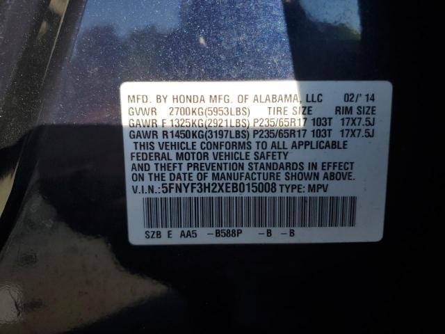 Photo 14 from auction – 2014 HONDA PILOT LX with VIN 5FNYF3H2XEB015008