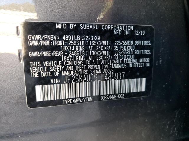 Photo 14 from auction – 2020 SUBARU FORESTER P with VIN JF2SKAUC9LH485937