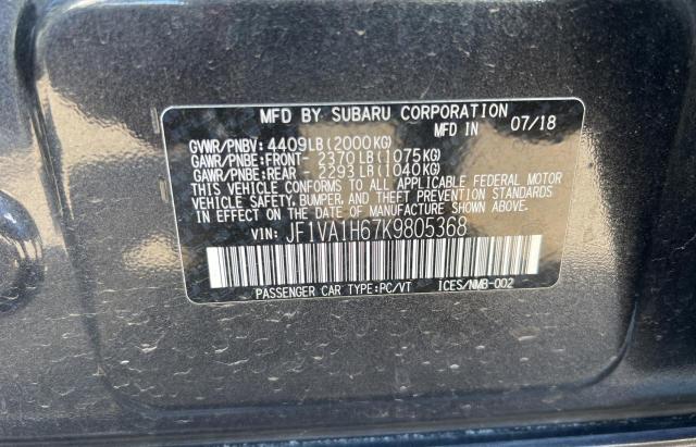 Photo 10 from auction – 2019 SUBARU WRX LIMITE with VIN JF1VA1H67K9805368