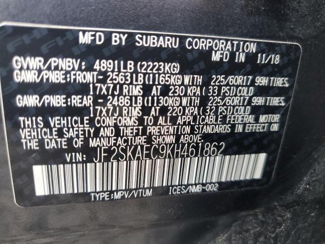 Photo 14 from auction – 2019 SUBARU FORESTER P with VIN JF2SKAEC9KH461862