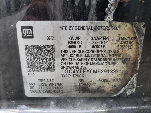 Photo 10 from auction – 2021 CHEVROLET SILVERADO with VIN 1GC4YTEY0MF291337