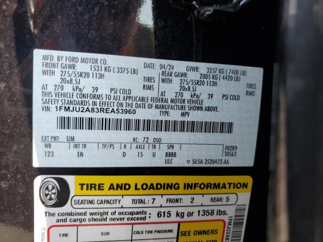 Photo 14 from auction – 2024 FORD EXPEDITION with VIN 1FMJU2A83REA53960