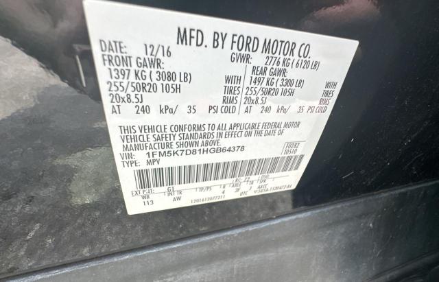 Photo 10 from auction – 2017 FORD EXPLORER X with VIN 1FM5K7D81HGB64378