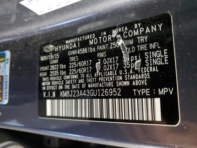 Photo 14 from auction – 2016 HYUNDAI TUCSON SE with VIN KM8J23A43GU126952