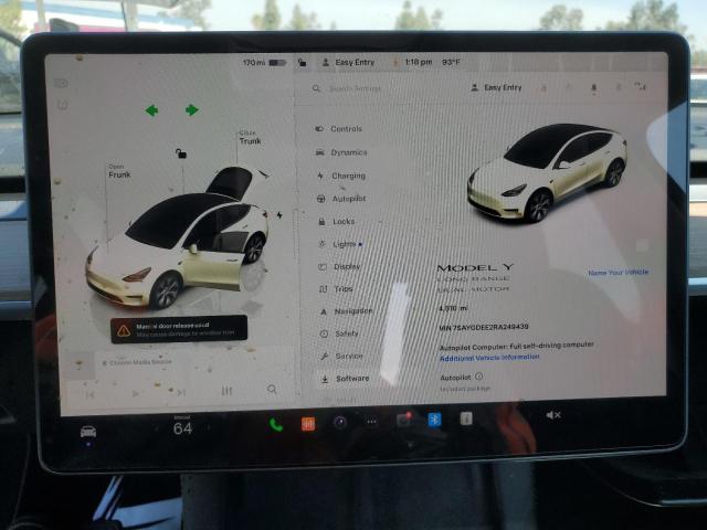 Photo 9 from auction – 2024 TESLA MODEL Y with VIN 7SAYGDEE2RA249439