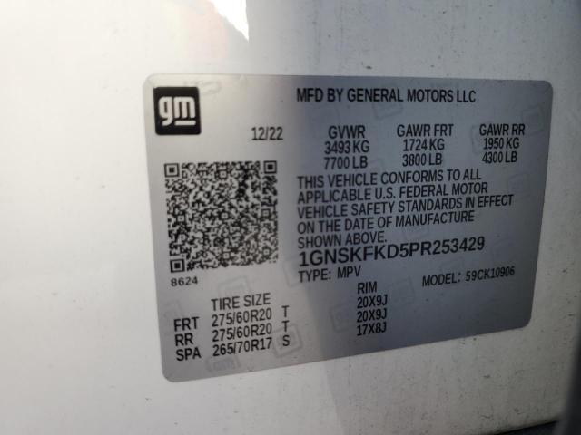 Photo 14 from auction – 2023 CHEVROLET SUBURBAN K with VIN 1GNSKFKD5PR253429