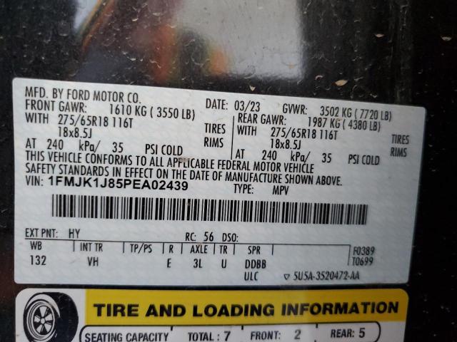 Photo 14 from auction – 2023 FORD EXPEDITION with VIN 1FMJK1J85PEA02439
