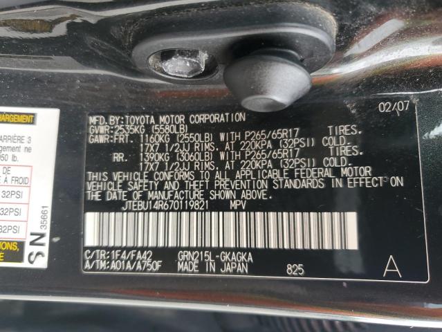 Photo 14 from auction – 2007 TOYOTA 4RUNNER SR with VIN JTEBU14R670119821