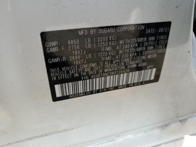 Photo 14 from auction – 2022 SUBARU OUTBACK LI with VIN 4S4BTANC2N3135426