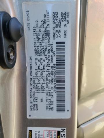 Photo 14 from auction – 2004 TOYOTA 4RUNNER SR with VIN JTEBU14R340024306