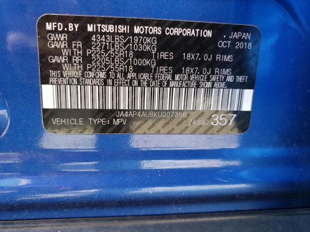 Photo 14 from auction – 2019 MITSUBISHI OUTLANDER with VIN JA4AP4AU8KU007356