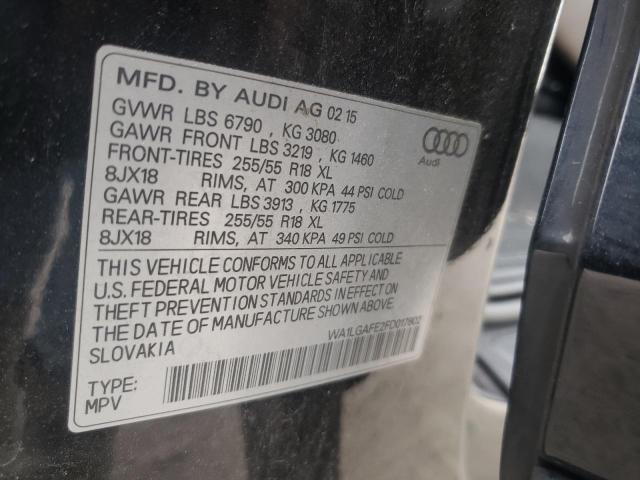 Photo 14 from auction – 2015 AUDI Q7 PREMIUM with VIN WA1LGAFE2FD017802