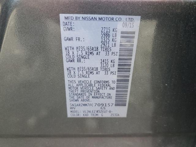 Photo 14 from auction – 2015 NISSAN PATHFINDER with VIN 5N1AR2MM7FC709157