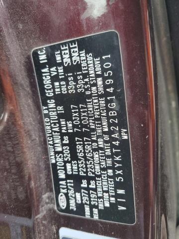 Photo 14 from auction – 2011 KIA SORENTO BA with VIN 5XYKT4A22BG149501