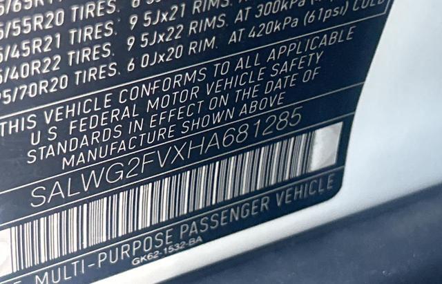 Foto 10 de la subasta – 2017 LAND ROVER RANGE ROVE con VIN SALWG2FVXHA681285