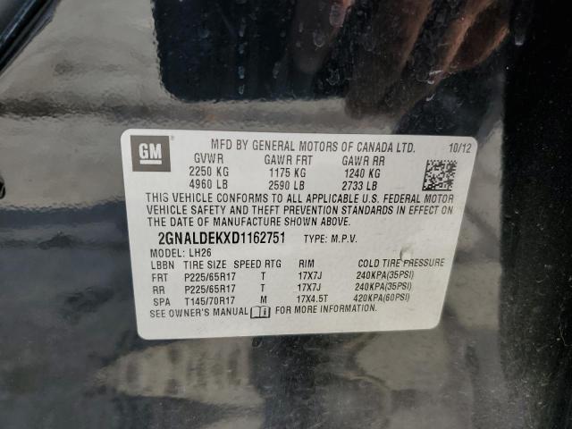 Photo 14 from auction – 2013 CHEVROLET EQUINOX LT with VIN 2GNALDEKXD1162751