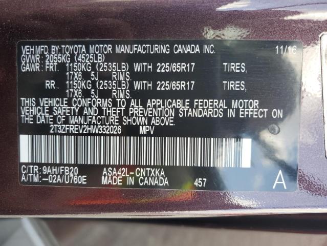 Photo 14 from auction – 2017 TOYOTA RAV4 LE with VIN 2T3ZFREV2HW332026