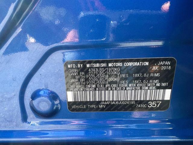 Photo 10 from auction – 2018 MITSUBISHI OUTLANDER with VIN JA4AP3AU6JU024195