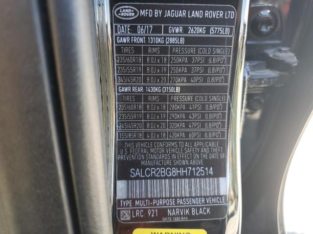 Photo 14 from auction – 2017 LAND ROVER DISCOVERY with VIN SALCR2BG8HH712514