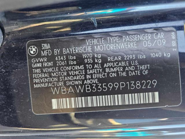 Photo 10 from auction – 2009 BMW 328 I with VIN WBAWB33599P138229