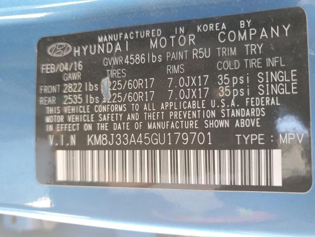 Photo 14 from auction – 2016 HYUNDAI TUCSON LIM with VIN KM8J33A45GU179701