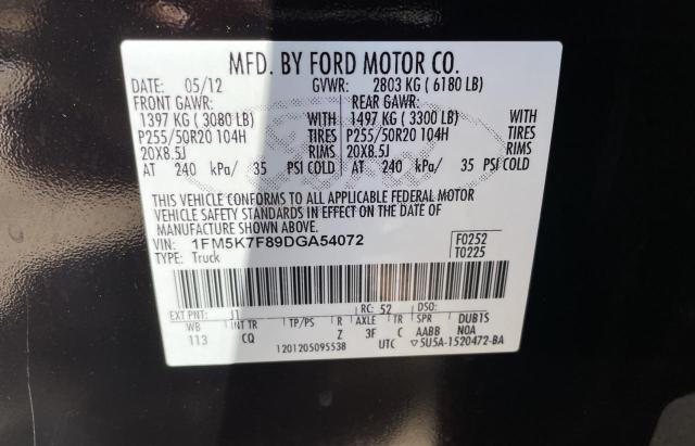 Photo 10 from auction – 2013 FORD EXPLORER L with VIN 1FM5K7F89DGA54072