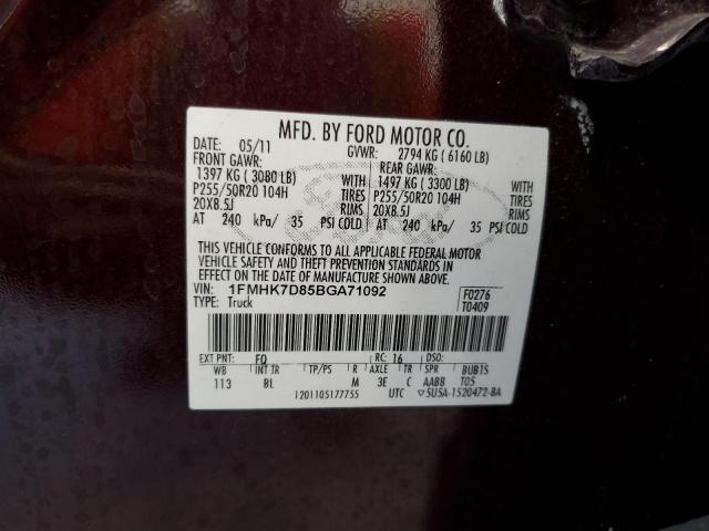 Photo 14 from auction – 2011 FORD EXPLORER X with VIN 1FMHK7D85BGA71092