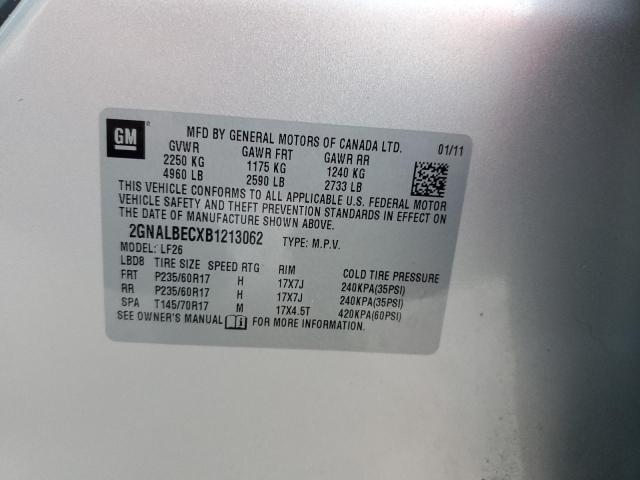 Photo 14 from auction – 2011 CHEVROLET EQUINOX LS with VIN 2GNALBECXB1213062