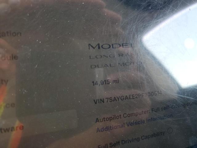 Photo 9 from auction – 2023 TESLA MODEL Y with VIN 7SAYGAEE2PF700514