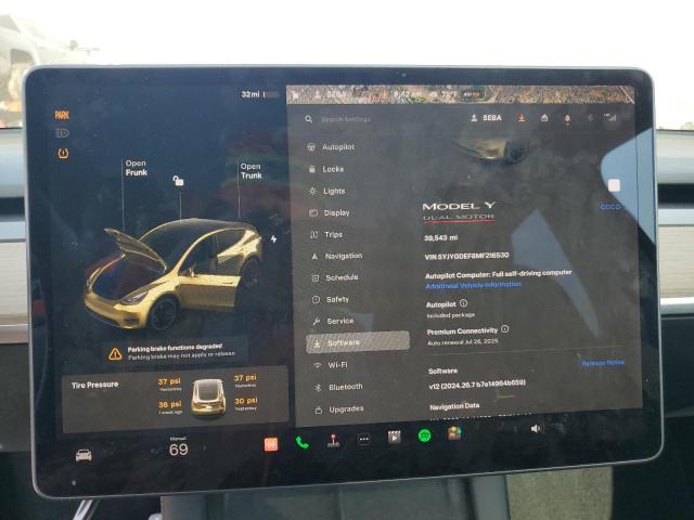 Photo 9 from auction – 2021 TESLA MODEL Y with VIN 5YJYGDEF8MF216530