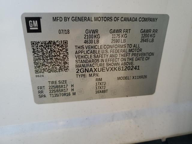 Photo 14 from auction – 2019 CHEVROLET EQUINOX LT with VIN 2GNAXUEVXK6120241