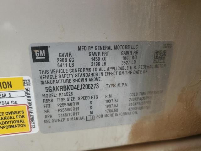 Photo 14 from auction – 2014 BUICK ENCLAVE with VIN 5GAKRBKD4EJ206273