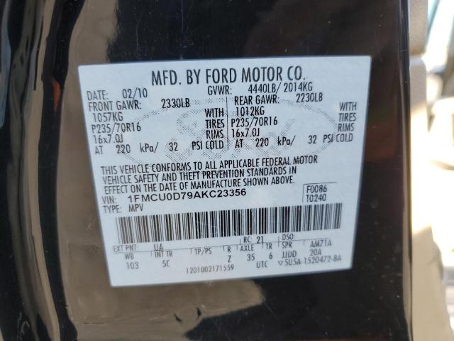 Photo 14 from auction – 2010 FORD ESCAPE XLT with VIN 1FMCU0D79AKC23356