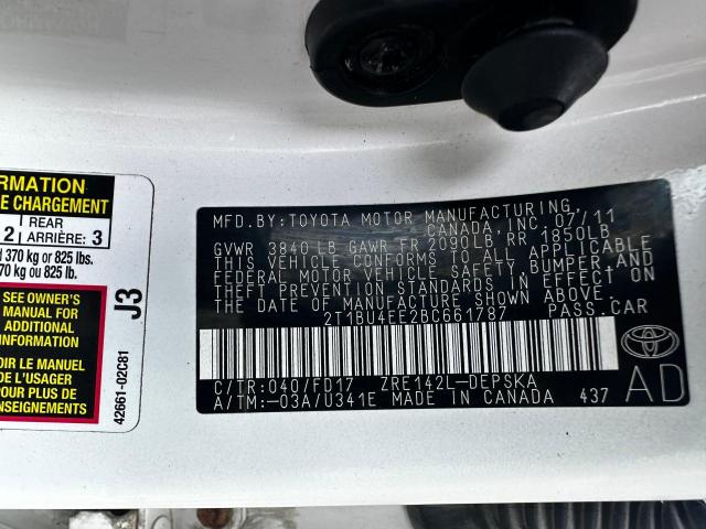 Photo 10 from auction – 2011 TOYOTA COROLLA BA with VIN 2T1BU4EE2BC661787