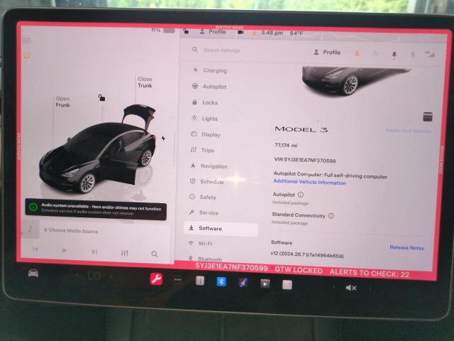 Photo 9 from auction – 2022 TESLA MODEL 3 with VIN 5YJ3E1EA7NF370599