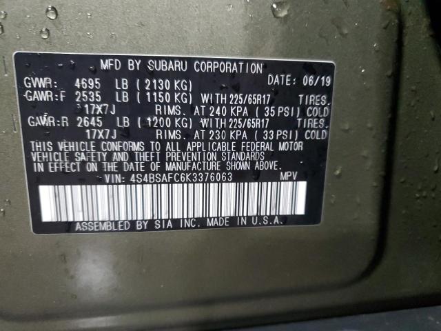 Photo 14 from auction – 2019 SUBARU OUTBACK 2. with VIN 4S4BSAFC6K3376063