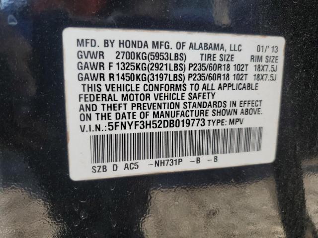 صورة رقم 14 من المزاد - 2013 HONDA PILOT EXL مع VIN 5FNYF3H52DB019773