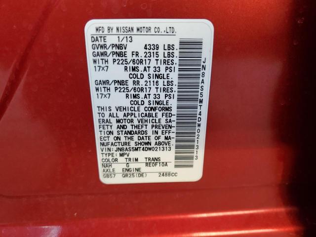 Photo 14 from auction – 2013 NISSAN ROGUE S with VIN JN8AS5MT4DW021313