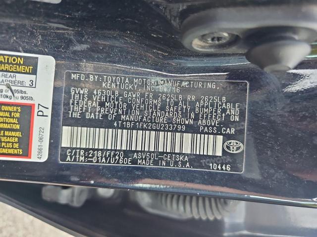 Photo 10 from auction – 2016 TOYOTA CAMRY LE with VIN 4T1BF1FK2GU233799