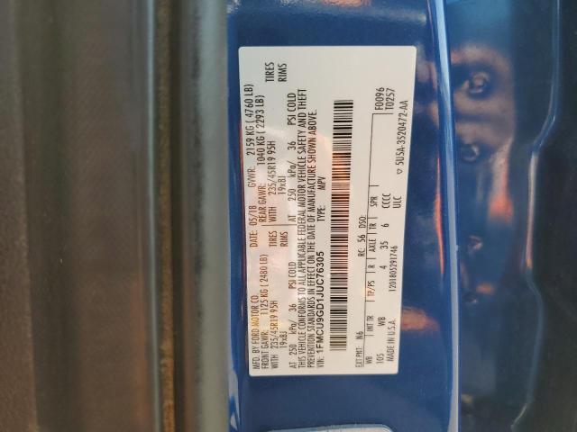 Photo 14 from auction – 2018 FORD ESCAPE SE with VIN 1FMCU9GD1JUC76305