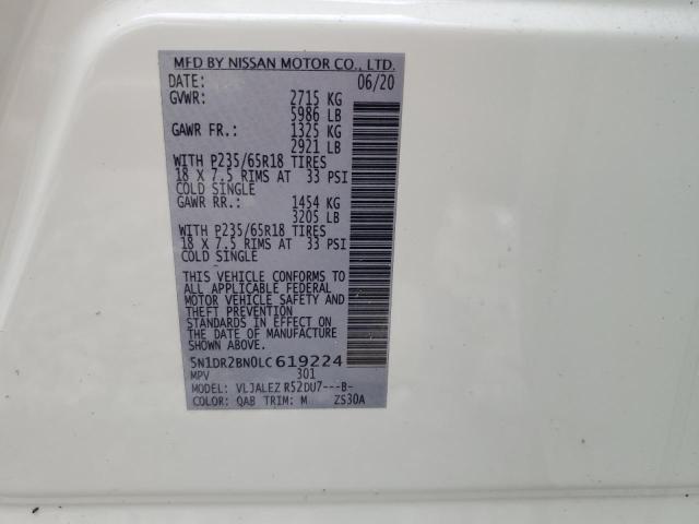 Photo 14 from auction – 2020 NISSAN PATHFINDER with VIN 5N1DR2BN0LC619224