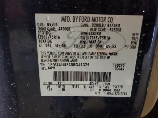 Photo 14 from auction – 2005 FORD EXCURSION with VIN 1FMSU45P35ED41375