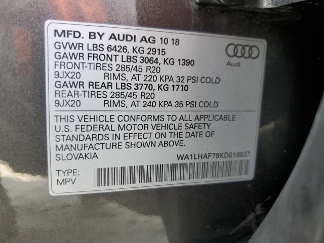 Photo 14 from auction – 2019 AUDI Q7 PREMIUM with VIN WA1LHAF78KD016937