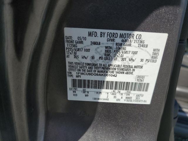 Photo 14 from auction – 2010 FORD ESCAPE XLT with VIN 1FMCU9DG9AKD01042